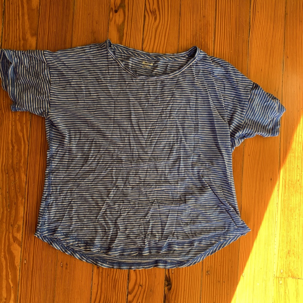 Madewell cotton striped tee, size L